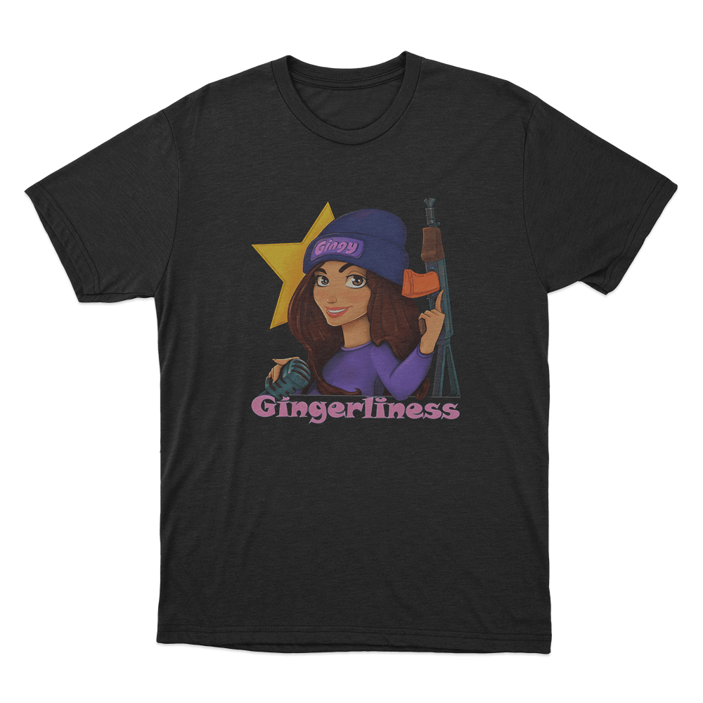 GINGERLINESS Cartoon Girl Unisex T Shirt Black GINGERLINESS Cartoon Girl Unisex T Shirt Black