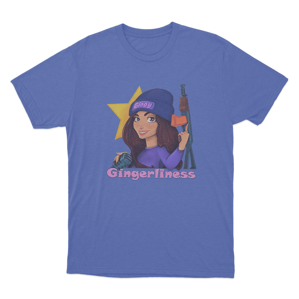 GINGERLINESS Cartoon Girl Unisex T Shirt Blue GINGERLINESS Cartoon Girl Unisex T Shirt Blue