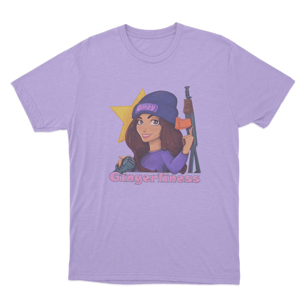 GINGERLINESS Cartoon Girl Unisex T Shirt Purple GINGERLINESS Cartoon Girl Unisex T Shirt Purple