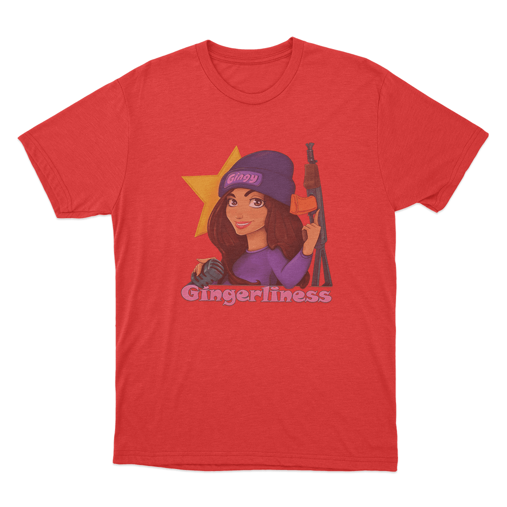 GINGERLINESS Cartoon Girl Unisex T Shirt Red GINGERLINESS Cartoon Girl Unisex T Shirt Red