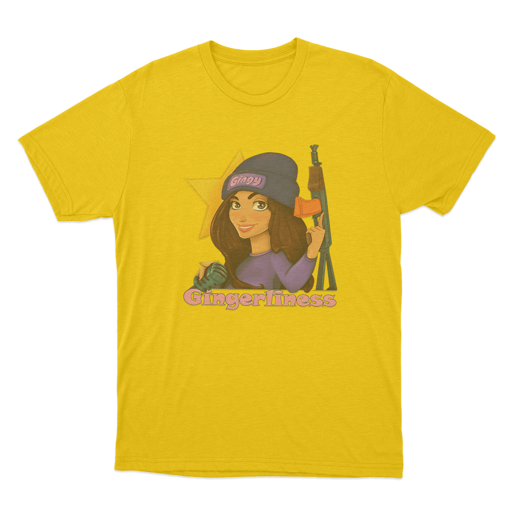 GINGERLINESS Cartoon Girl Unisex T Shirt Yellow GINGERLINESS Cartoon Girl Unisex T Shirt Yellow