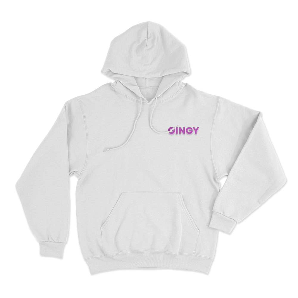 GINGY Logo Unisex Hoodie White GINGY Logo Unisex Hoodie White