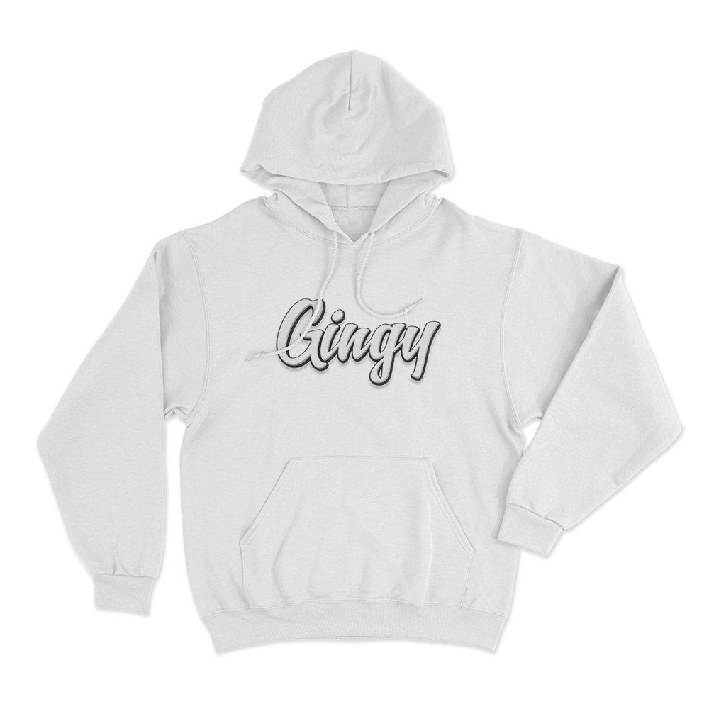 GINGY Script Unisex Hoodie White GINGY Script Unisex Hoodie White